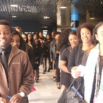 Black student graduates lining up